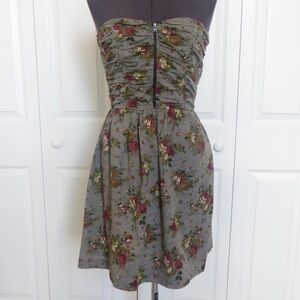 Blanco Rose Printed Zip Front Strapless Dress, Size S 🔴CLEARANCE🔴